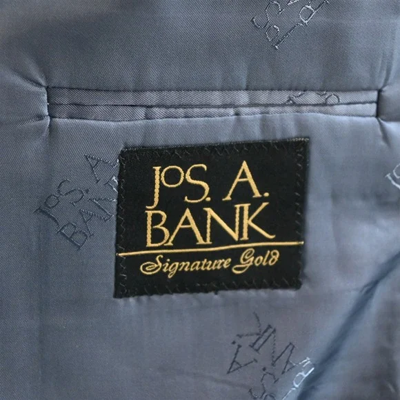 Jos A Bank 43L 36x34 Light Blue Glenn Check 100% Wool Gordon Mens Suit